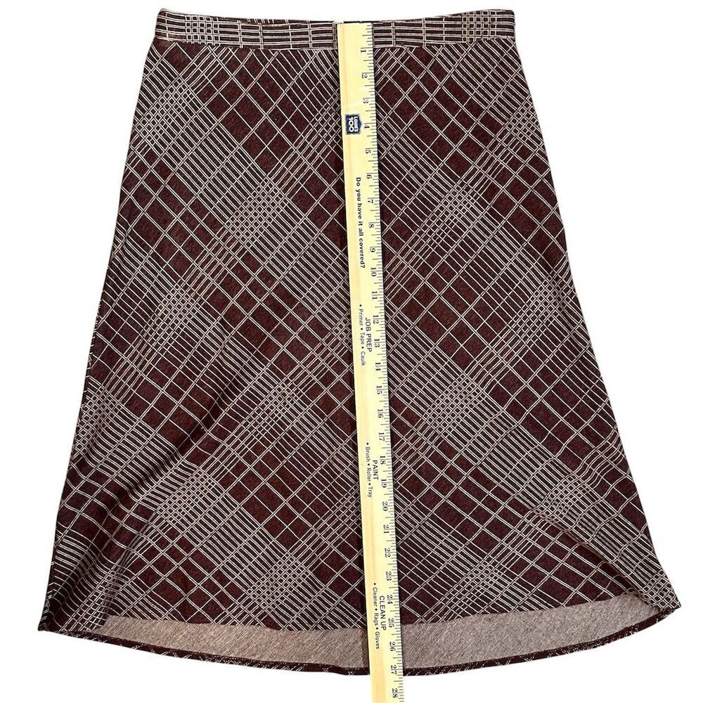 Lux Women's A-Line Knee Length‎ Skirt Size 9 Maroon Check Casual - Picture 4 of 7